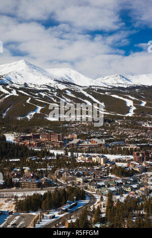 USA, Colorado, Breckenridge, erhöhten Blick auf die Stadt von Mount Baldy Stockfoto