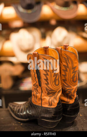 Cowboy-Stiefel, Kemo Sabe Shop, Aspen, Colorado, USA Stockfoto