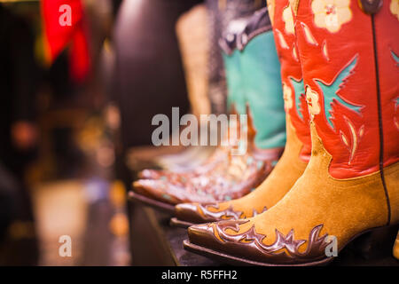 Cowboy-Stiefel, Kemo Sabe Shop, Aspen, Colorado, USA Stockfoto