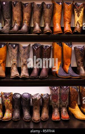 Cowboy-Stiefel, Kemo Sabe Shop, Aspen, Colorado, USA Stockfoto