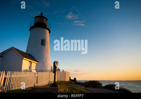 USA, Maine, Pemaquid Halbinsel, Pemaquid Point Lighthouse Stockfoto