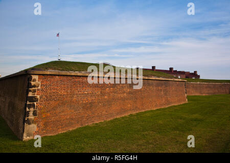 USA, Maryland, Baltimore, Fort McHenry National Monument, der Angriff auf das fort durch die Briten im Jahre 1812 inspirierte Francis Scott Key die US-Nationalhymne, das Star Spangled Banner zu schreiben Stockfoto