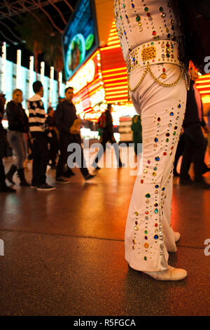 USA, Nevada, Las Vegas, Innenstadt, Fremont Street Experience, Elvis Presley Imitator, NR Stockfoto