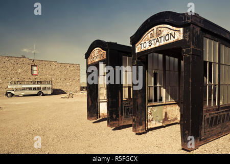 USA, Nevada, Great Basin, Goldfield, alte Bahnhof Stockfoto