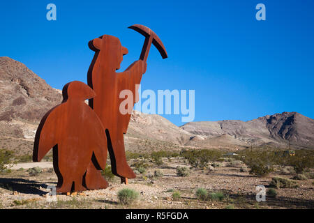 USA, Nevada, Great Basin, Beatty, Geisterstadt Rhyolite, Goldwell Open Air Museum, Hommage an Shorty Harris von Fred Bervoets Stockfoto