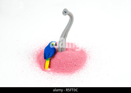 Elephant Trunk und Blue Parrot Stockfoto