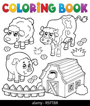 Bauernhoftiere zum Ausmalen Stockfoto, Bild: 116491494 - Alamy