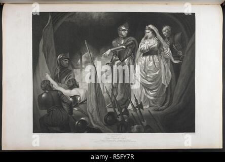 Erste Teil von König Heinrich VI. Akt II Szene III - die Gräfin von der Auvergne Schloss mit der Gräfin, Porter, Talbot & C. Eine Sammlung von Bildern gemalt Zum Zwecke der Darstellung der dramatischen Werke von shakspeare, die von den Künstlerinnen und Künstlern von Großbritannien. London: J.&J. Boydell, 1803. Quelle: Tab. 599. c Vol. II, Platte XIII. Sprache: Englisch. Autor: Shakespeare, William. OPIE, John. Stockfoto