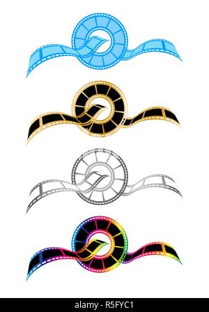 Vektor Filmstreifen Konzept Symbole isoliert auf weißem bakcground Stock Vektor