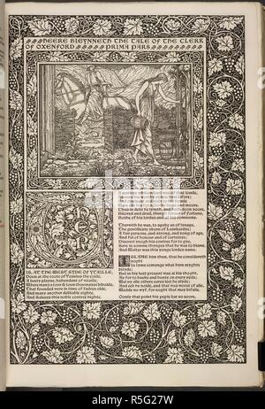 Sekretärin der Oxenford. Die Werke von Geoffrey Chaucer jetzt neu bedruckt. Kelmscott Press: Hammersmith, 1896. Griselda. Die Geschäftsstelle des Oxenford. Bild aus den Werken von Geoffrey Chaucer jetzt neu bedruckt. (Herausgegeben von F.S. Ellis; mit Bildern, die von Sir Edward Burne-Jones verziert, und graviert auf Holz von W. H. Böttcher). Ursprünglich veröffentlicht in Kelmscott Press: Hammersmith, 1896 produziert. . Quelle: C.43.h.19,. Sprache: Englisch. Stockfoto