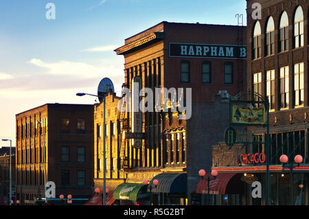 USA, Nebraska, Lincoln, Haymarket Square, der historische Bezirk, restaurierten Lagerhäusern, Restaurants und Geschäfte Stockfoto