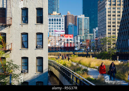 USa, New York, Manhattan, Midtown, Chelsea, die High Line erhöhten Park Stockfoto