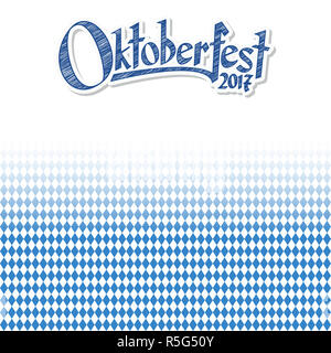 Oktoberfest Hintergrund mit blau-weiß karierte Muster Stockfoto