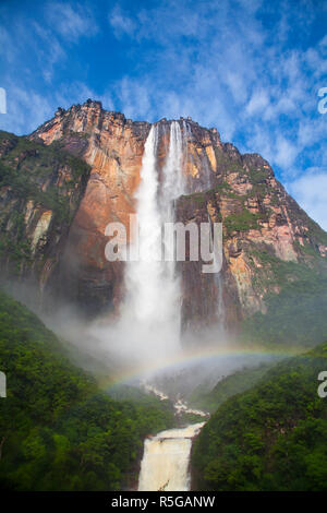 Venezuela, Guayana, Canaima National Park, Blick auf die Angel Falls von Mirador Laime Stockfoto