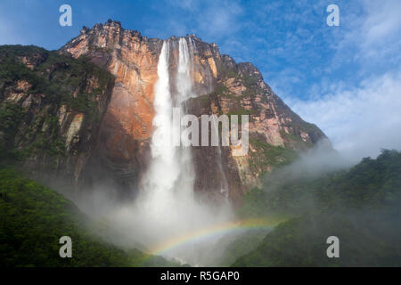 Venezuela, Guayana, Canaima National Park, Blick auf die Angel Falls von Mirador Laime Stockfoto