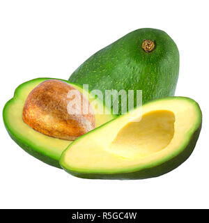 Avocado, isoliert auf weiss Stockfoto