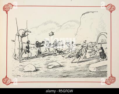 Rugby regeln. Prähistorische Peeps. Von â € oePunch.â € gezeichnet von E.T. Reed. [Mit 26 Platten.]. London: Bradbury, Agnew & Co., [1896]. Quelle: 1876.b36 peep XVI. Autor: EDWARD TENNYSON REED. Stockfoto