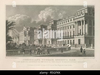 Cumberland Terrasse. Metropolitan Verbesserungen; oder, London in der ninet. London: Jones & Co., etc., 1828. Cumberland Terrasse, Regent's Park. Bild von Metropolitan Verbesserungen übernommen; oder, London im neunzehnten Jahrhundert: In einer Reihe von Stichen aus original Zeichnungen angezeigt, durch Herrn Thos. H. Hirte: Mit historischen, topographischen und kritische Illustrationen von James Banyuls-sur-Mer, etc. Ursprünglich veröffentlicht in London produziert: Jones & Co., etc., 1828. . Quelle: 563. C.7. Sprache: Englisch. Autor: Schäfer, THOMAS HOSMER. Banyuls-sur-Mer, James. Tingle, J. Stockfoto