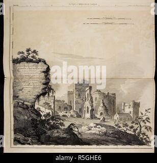 Anzeigen von Middleham Castle. Die Grafschaft von York. Umfrage in MDCCLXVII., VIII., IX. und MDCCLXX. London: T. Jefferys, 25. März, 1772. Quelle: Maps.150.e.18, XVI. Sprache: Englisch. Autor: Jefferys, Thomas. Stockfoto