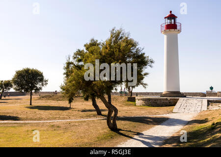 Saint-Martin-de-Re, Frankreich. Die Phare de Saint Martin, ein Leuchtturm der Insel Ile de Re Stockfoto