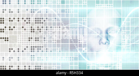 Künstliche Intelligenz Kopf Stockfoto
