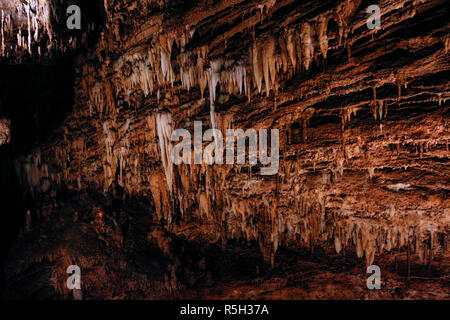 Karbonat betone in Corchia Höhle Stockfoto