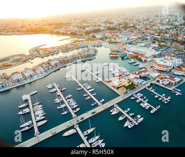 Luftaufnahme von Limassol, Marina, Zypern Stockfoto