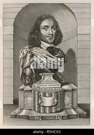 Elias Ashmole (1617-1692). Englischer antiquar. Porträt. England als durch Ausländer in den Tagen von Elizabeth und James den ersten gesehen. Mit Übersetzungen der Zeitschriften der beiden Herzöge von Wirtemberg 1592 und 1610; beide Veranschaulichung von Shakespeare. Mit Auszügen aus den Reisen der ausländischen Fürsten und andere, reichlich Notizen, eine Einführung und Radierungen. London, 1865. Quelle: 1505/204 Band 1, Seite 71. Sprache: Englisch. Autor: Roggen, William Thomasburg. Stockfoto