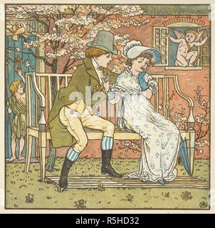 "Der kleine Mann und die maid'. . Triolen. Bestehend aus, der Oper, des Babys Bouquet, und der des Babys eigenen Ã † Sop. Mit der ursprünglichen Entwürfe in Farbe von W. Kran, etc. London: Routledge & Söhne, 1899. Quelle: k10.a.25 auf Seite 95. Thema: Kran, Walter. Stockfoto