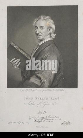 John Evelyn FRS (31. Oktober 1620 â € "27. Februar 1706). Eine englische Schriftstellerin, Gärtner und tagebuchschreibers. . Erinnerungen an das Leben und die Schriften von John Evelyn, Esq., F.R.S. ... London: Henry Colburn, 1818. Quelle: 433. w.13, frontispiz. Stockfoto