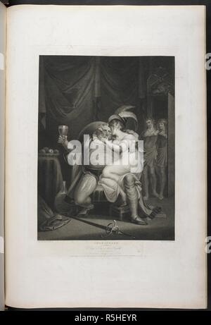 Der zweite Teil von König Heinrich IV. Akt II Szene IV - Puppe Tearsheet, Falstaff, Henry und Poins. Eine Sammlung von Bildern gemalt Zum Zwecke der Darstellung der dramatischen Werke von shakspeare, die von den Künstlerinnen und Künstlern von Großbritannien. London: J.&J. Boydell, 1803. Quelle: Tab. 599. c Vol. II, VIII. Sprache: Englisch. Autor: Shakespeare, William. Fuseli, H. Stockfoto
