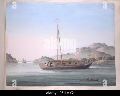 Ein großes Boot. 1800 - 1805. 40 Zeichnungen von Booten in einer Landschaft. Gouache; 14,75 von 18,75 ins. Keine Inschriften oder Beschreibungen diese Zeichnungen begleiten. Ursprünglich veröffentlicht in 1800 - 1805. . Quelle: Hinzufügen. Oder. 2022. Sprache: Chinesisch. Stockfoto