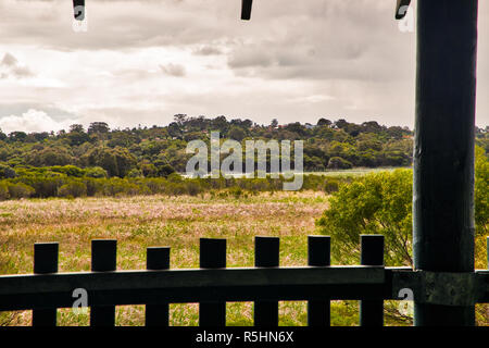 - Blick vom Aussichtspunkt in Studmaster Wesn Park zu hetzen - verstopft See Stockfoto