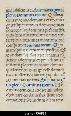 Text Seite; Psalm 94. Mirandola Stunden. Italien, ca. 1490-1499. (Ganze folio) Text Seite von den Stunden der Jungfrau; Psalm 94 Bild von Mirandola Stunden genommen. Ursprünglich veröffentlicht in Italien produziert, ca. 1490-1499. Quelle: Hinzufügen. 50002, f 14. Sprache: Latein. Stockfoto