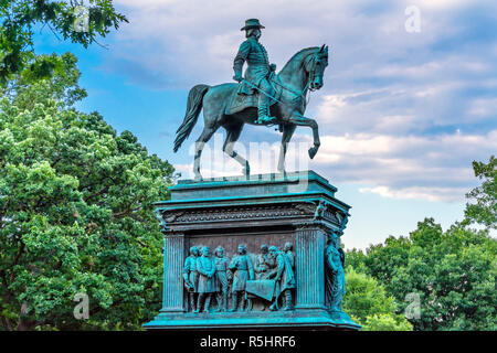 General John Logan Memorial Bürgerkrieg Statue Logan Circle Washington DC. Stockfoto