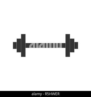 Hantel Symbol, Barbe Symbol. Fitness unterzeichnen. Vector Illustration Flach Stock Vektor