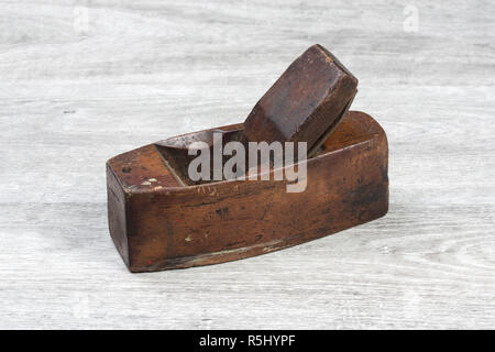 Ein altes hölzernes Holz Flugzeug Stockfoto