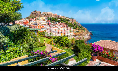 Mittelalterliche Stadt Castelsardo, Provinz Sassari, Sardinien, Italien Stockfoto