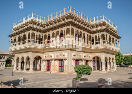 Mubarak Mahal, Stadtpalast, Jaipur, Rajasthan, Indien Stockfoto