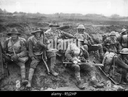 Australien im Großen Krieg. Nicht identifizierte Männer der 5. Division. Museum: Das Australian War Memorial. Autor: anonym. Stockfoto