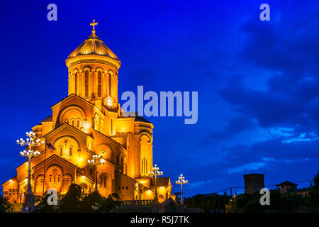 Sameba, der Heiligen Dreifaltigkeit Kathedrale von Tiflis, Georgien. Stockfoto