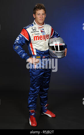 Marco Andretti beteiligt sich an der Indy Racing League Media Day bei Homestead-Miami Speedway in Homestead, Florida am 24. Februar 2009. Stockfoto