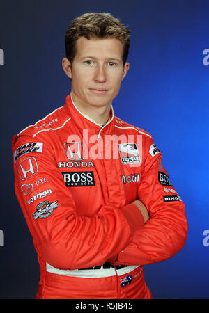 Ryan Briscoe von Australien beteiligt sich an der Indy Racing League Media Day bei Homestead-Miami Speedway in Homestead, Florida am 24. Februar 2009. Stockfoto