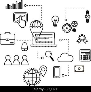 Konzept seo Optimierung Suchmaschine, für Grafik- und Webdesign Stock Vektor