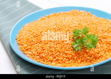 Geschälte rote Linsen Stockfoto