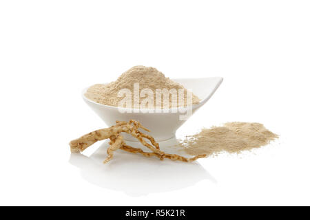 Ginseng Wurzel Pulver. Stockfoto