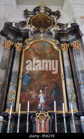 Saint Joseph Altar in der St. Martin Kirche in Unteressendorf, Deutschland Stockfoto