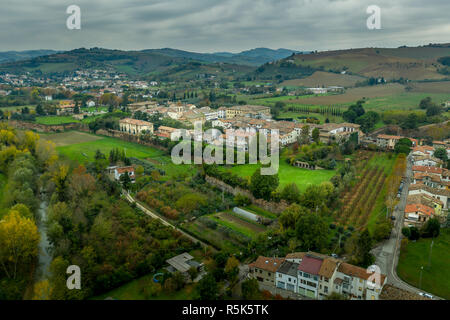 Luftaufnahme von Terra del Sole geplante Renaissance befestigte Stadt in der Emilia Romagna Italien in der nähe von Forli Stockfoto