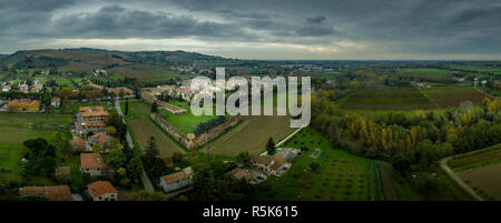 Luftaufnahme von Terra del Sole geplante Renaissance befestigte Stadt in der Emilia Romagna Italien in der nähe von Forli Stockfoto