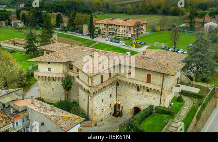 Luftaufnahme von Terra del Sole geplante Renaissance befestigte Stadt in der Emilia Romagna Italien in der nähe von Forli Stockfoto